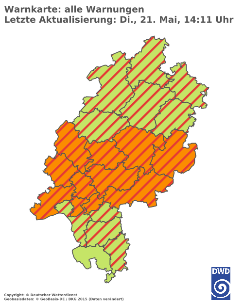 Aktuelle Wetterwarnungen für  Fulda
