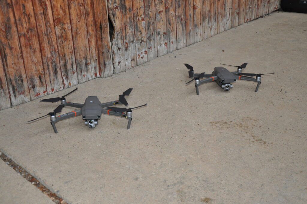 Die beiden Drohnen mit Wärmebildkamera zur Rehkitzrettung, DJI Mavic 2 Enterprise Advanced.